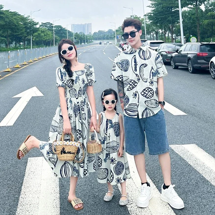 Plant Parent Clothing - Gaun Smock Wanita Pakaian Keluarga Saudara