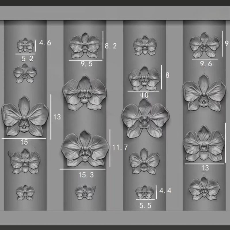 Cetakan Kuku Silikon 3D Bentuk - Orchid Phalaenopsis ulasan dan harga