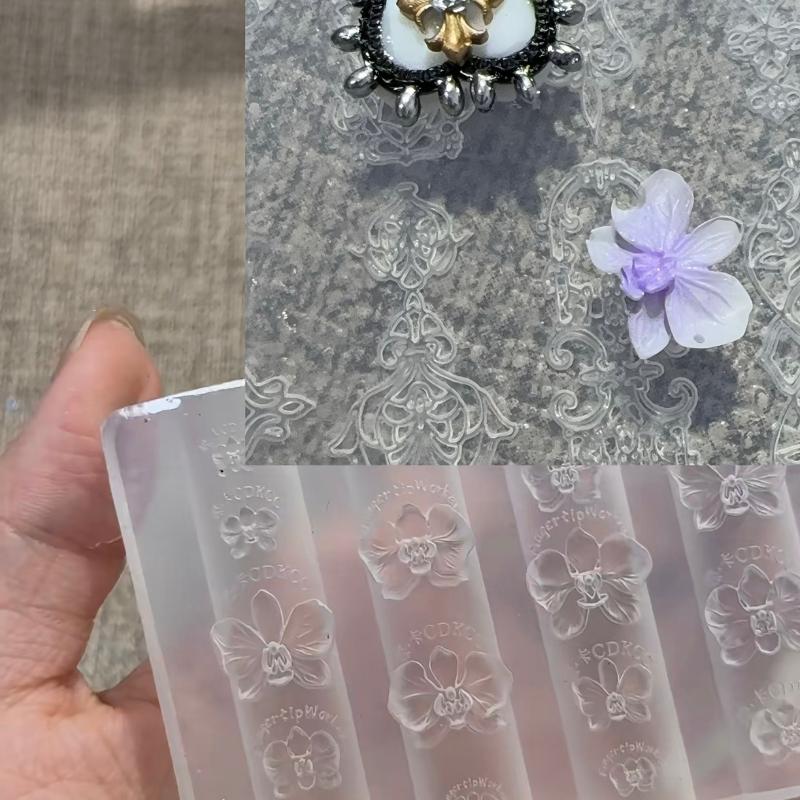 Cetakan Kuku Silikon 3D Bentuk - Orchid Phalaenopsis ulasan dan harga